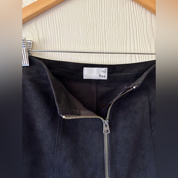 Aritzia Wilfred Free Leah High Waist A-line Faux Suede Leather Zip Up Mini Skirt - Picture 10 of 10